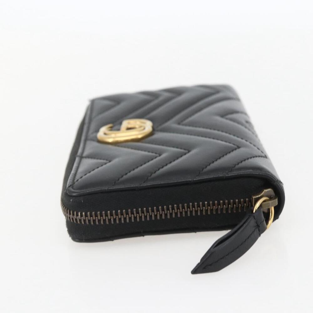 GUCCI GG Marmont Round Long Wallet Leather Black 443123 Auth am10264V - Picture 3 of 16